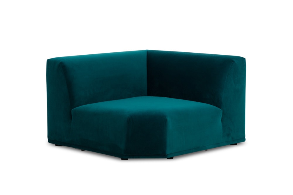 Todd Corner Sofa, Deep Teal Velvet Castlery United States